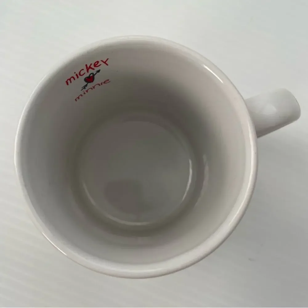 Vintage Mickey loves Minnie mug coffee cup with inside design